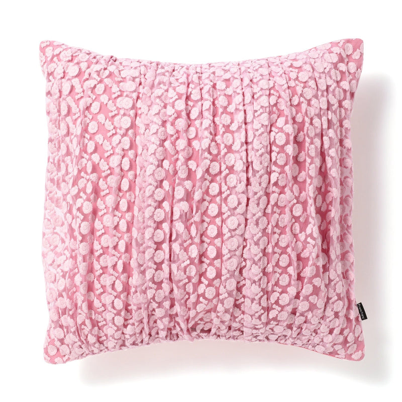 TULLE FLOWER CUSHION COVER 450 x 450 PINK x LIGHT PINK