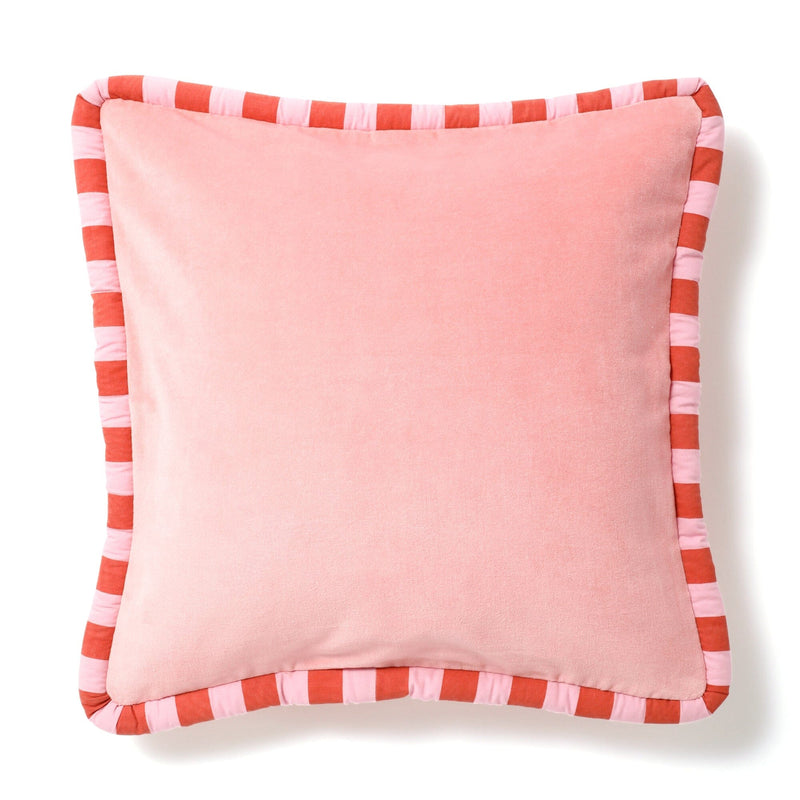 STRIPE PIPING CUSHION COVER 450 x 450 PINK