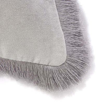 Velvet Fringe Cushion Cover 450 X 450 Gray