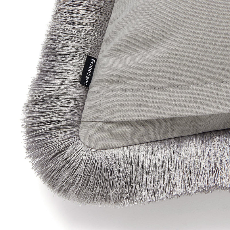 Velvet Fringe Cushion Cover 450 X 450 Gray