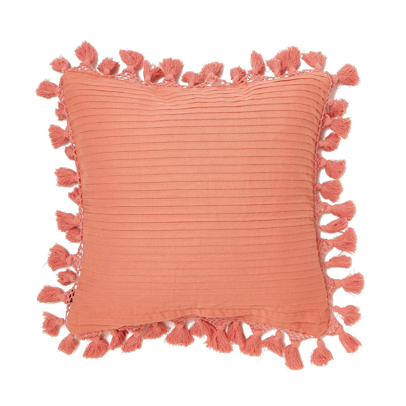 Macrame Tassel Cushion Cover 450 X 450 Orange