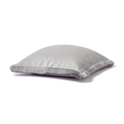 Velvet Fringe Cushion Cover 600 X 600  Gray