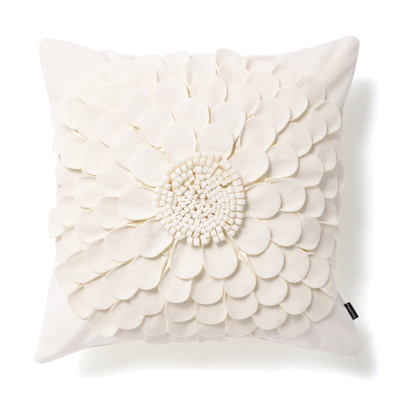 3D Flower Cushion Cover 450 X 450 White