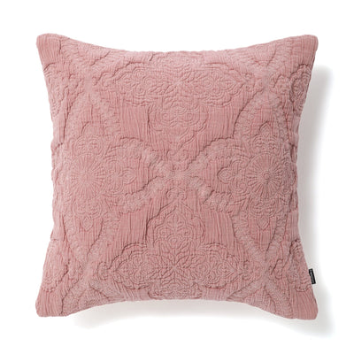 ORNAMENT QUILT CUSHION COVER 450 x 450 PINK
