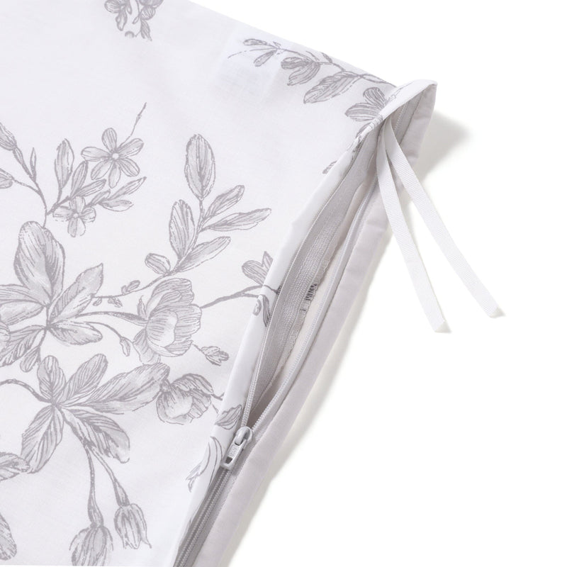 Classic Flower Comforter Case Single Gray