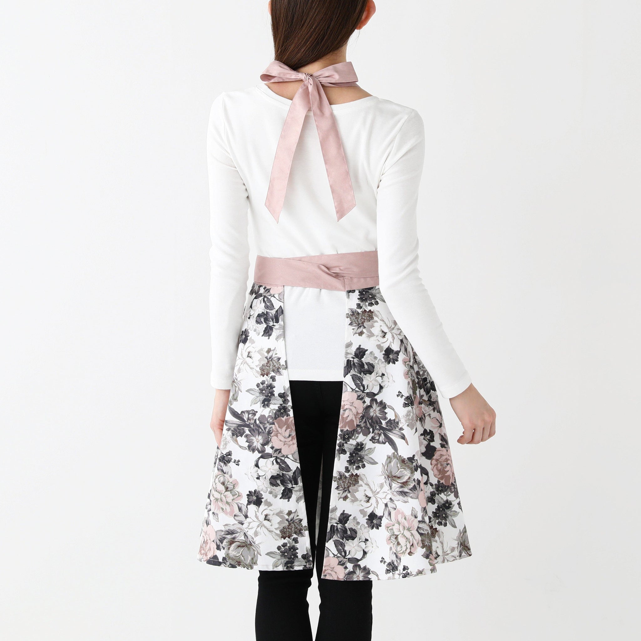 Dusty Flower Full Apron  Pink