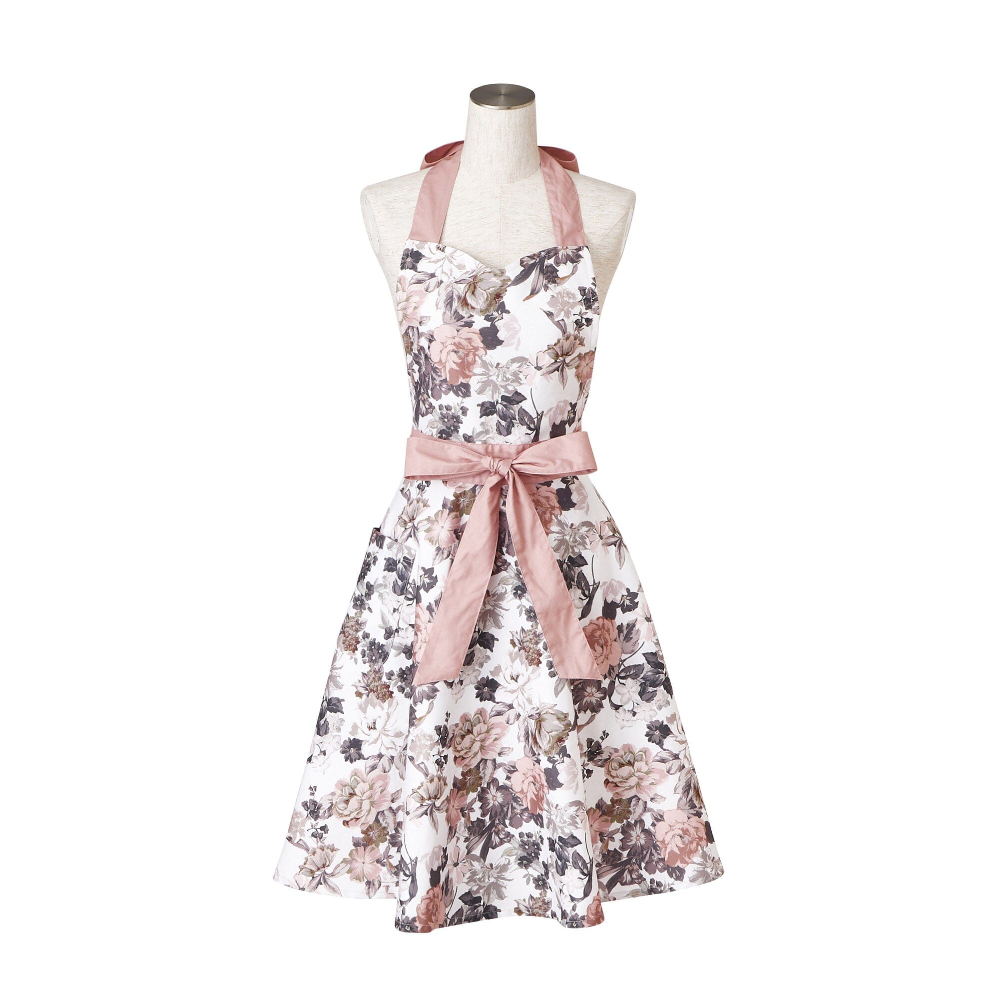 Dusty Flower Full Apron  Pink