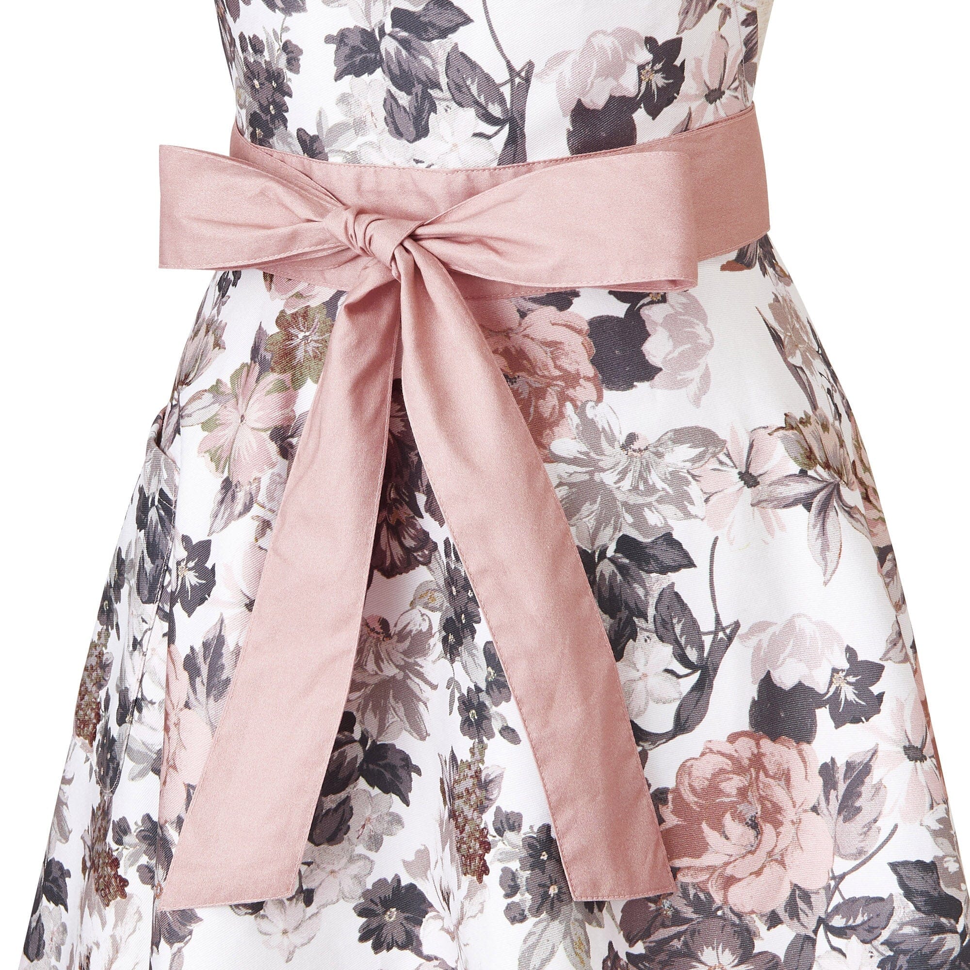 Dusty Flower Full Apron  Pink