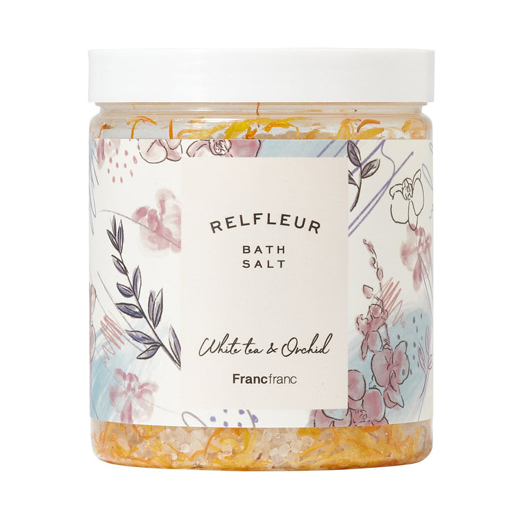 RELFLEUR BATH SALT BEIGE (WHITE TEA & ORCHID)