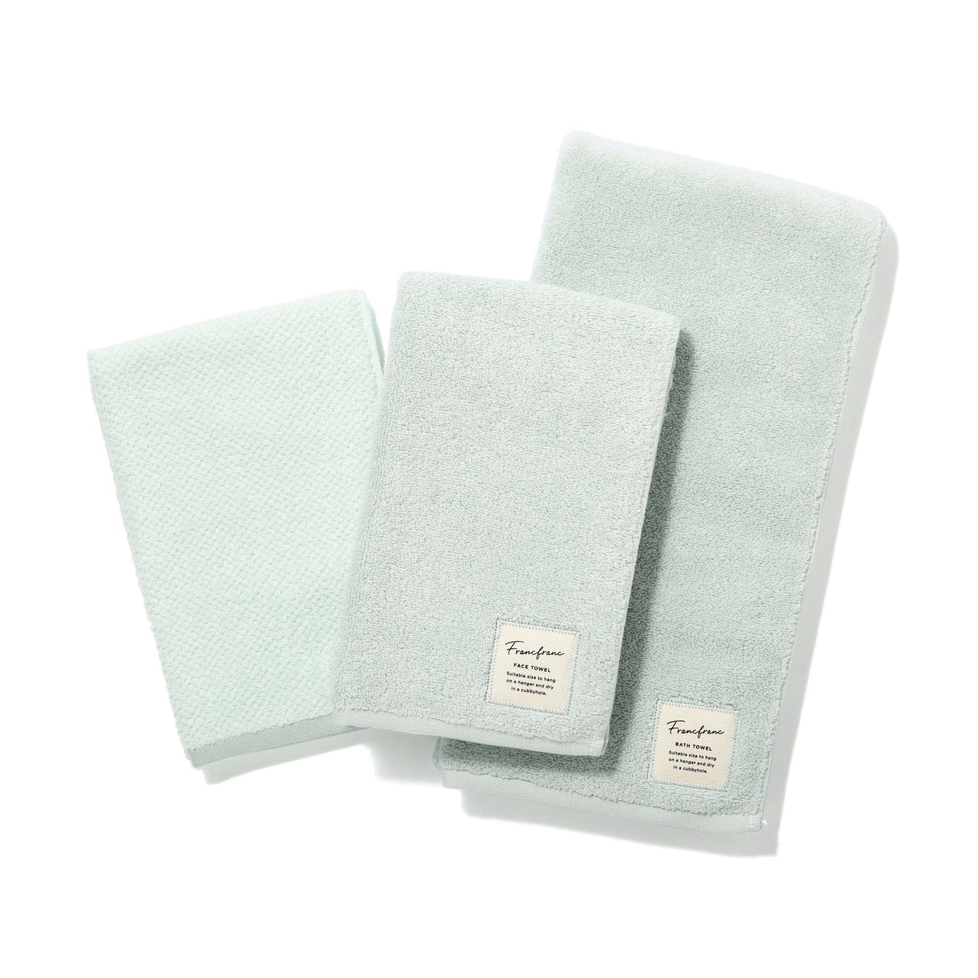 FUWASARA BATH FACE TOWEL 3P SET GREEN