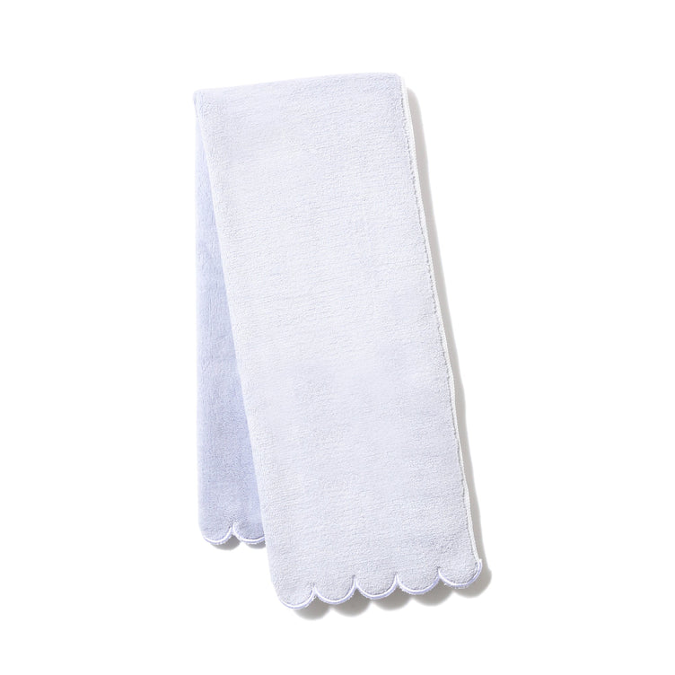 MICROFIBER FACE TOWEL SCALLOP LIGHT BLUE