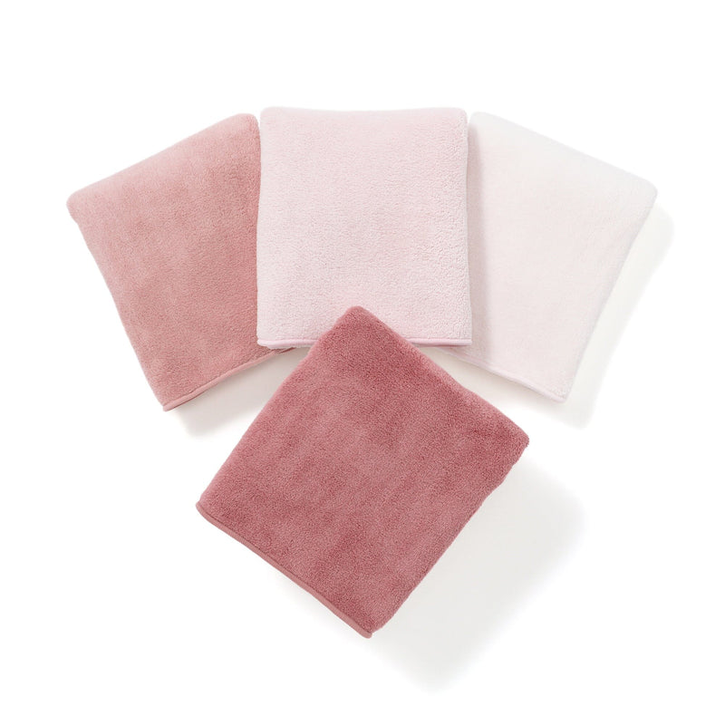超細纖維毛巾套裝4件粉紅色