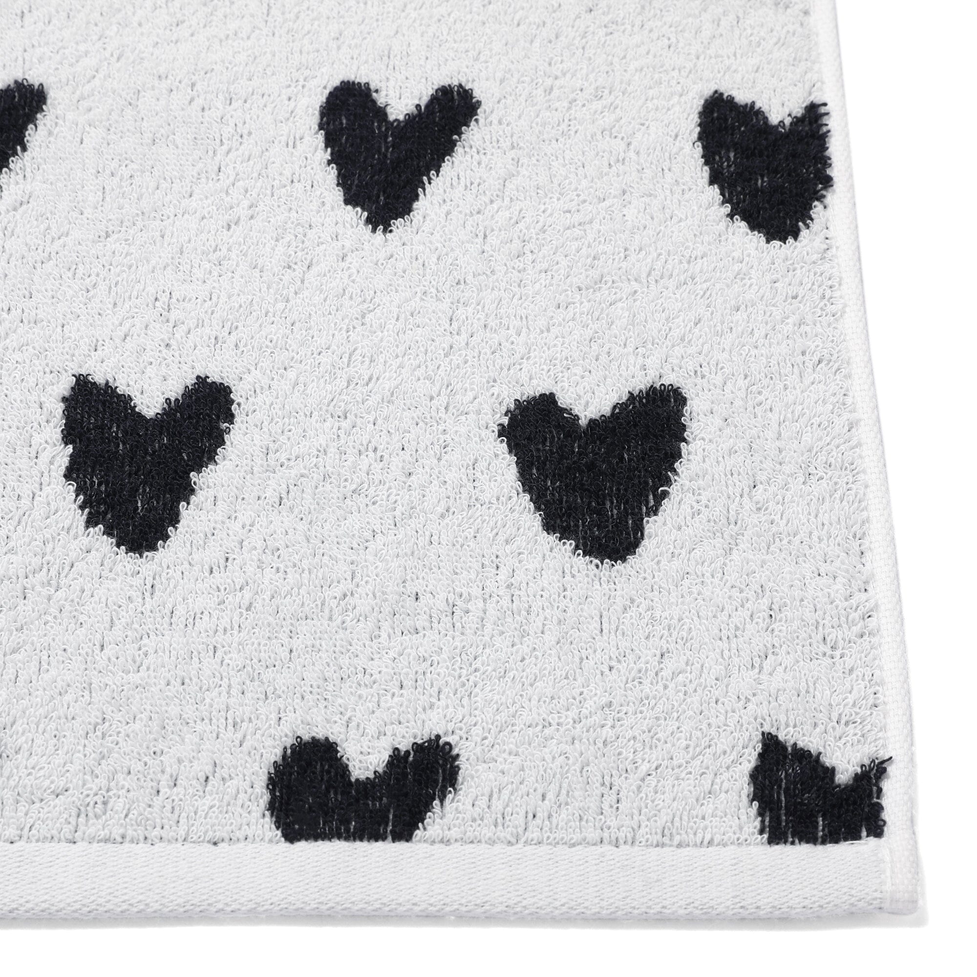 Vale Bath Towel Heart White