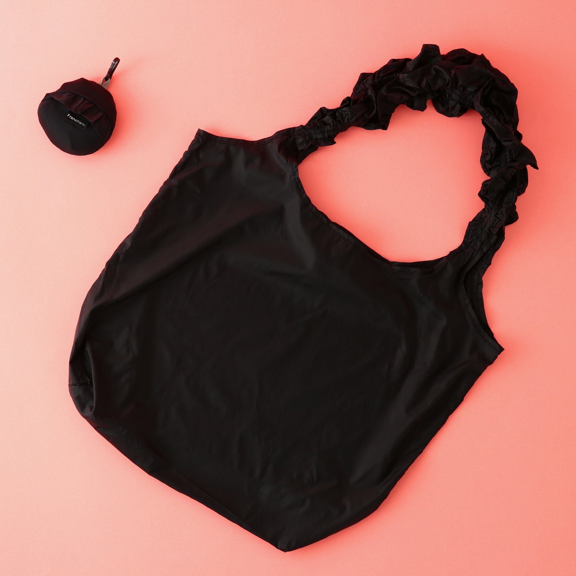 KUSHURAKU ECO BAG FRILL BLACK