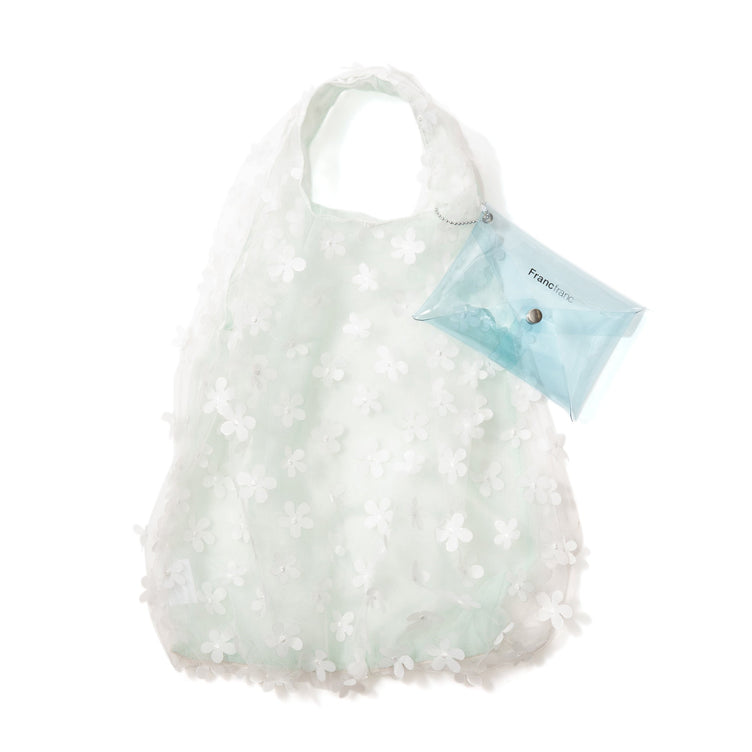 TULLE BAG FLOWER WHITE X MINT