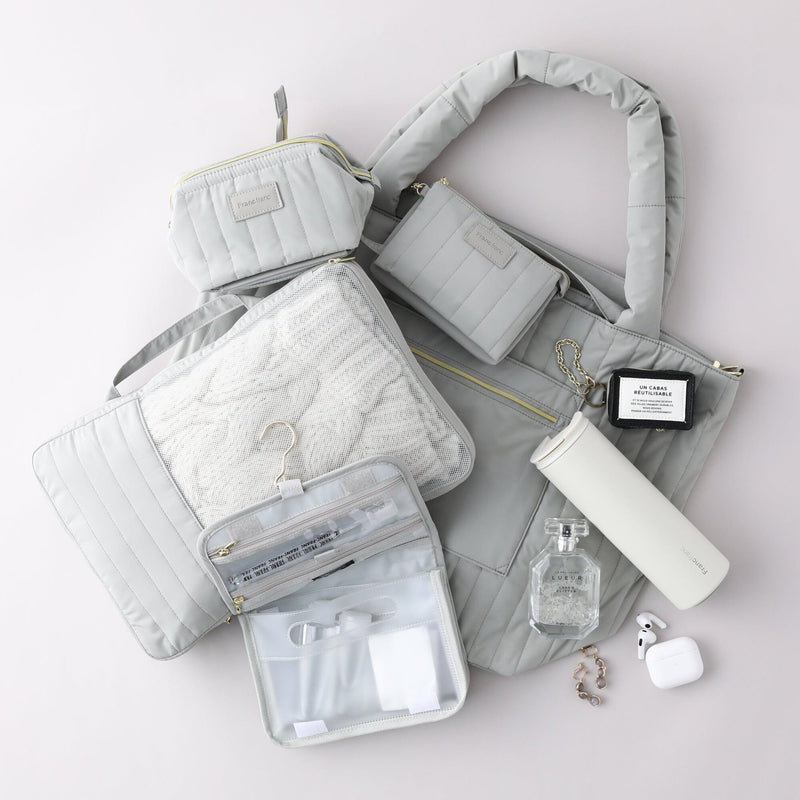 QUILTING TRAVEL BAG  GRAY