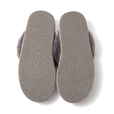 FLUFFY ECO FUR ROOMSHOES GRAY