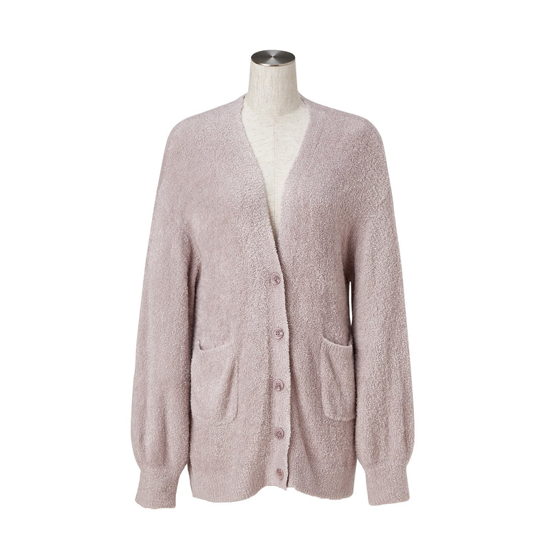 FEATHER KNIT CARDIGAN LIGHT PINK