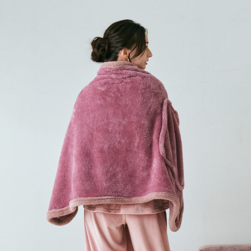 WARM FLEECE 4WAY PONCHO PURPLE