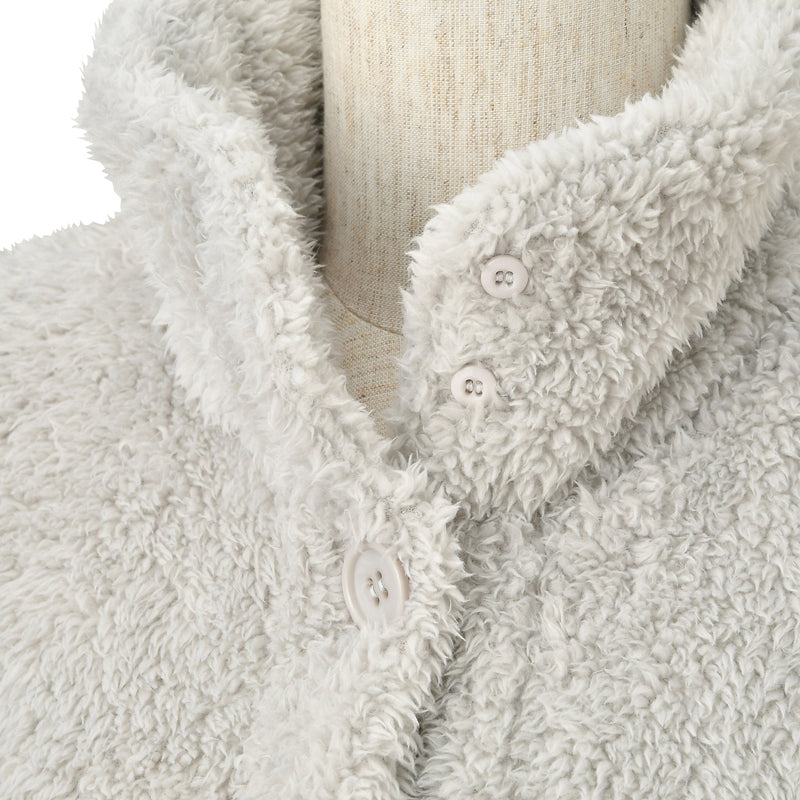 WARM FLEECE LONG BLANKET ROBE GRAY