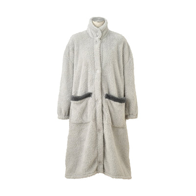 WARM FLEECE BLANKET ROBE GRAY