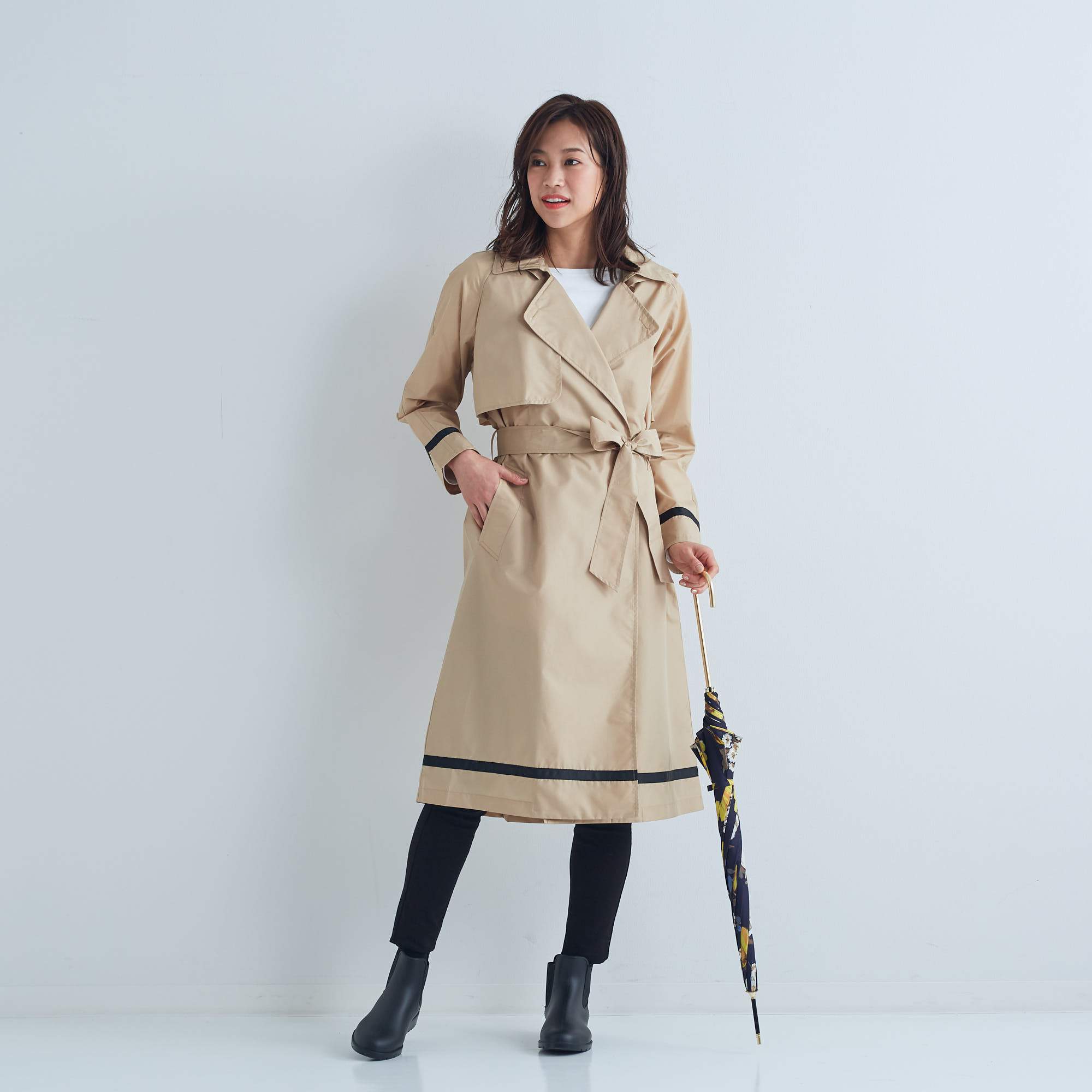 Anhelo Trench Rain Coat Beige