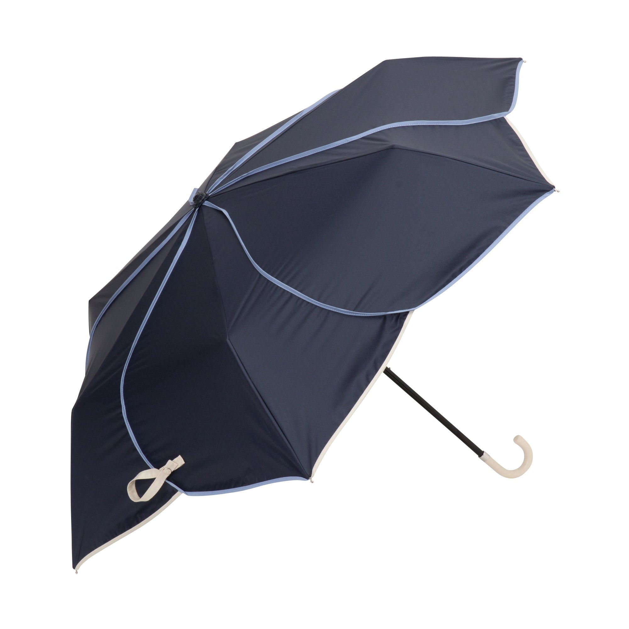 BICOLOR PIPING PARASOL MINI UMBRELLA NAVY