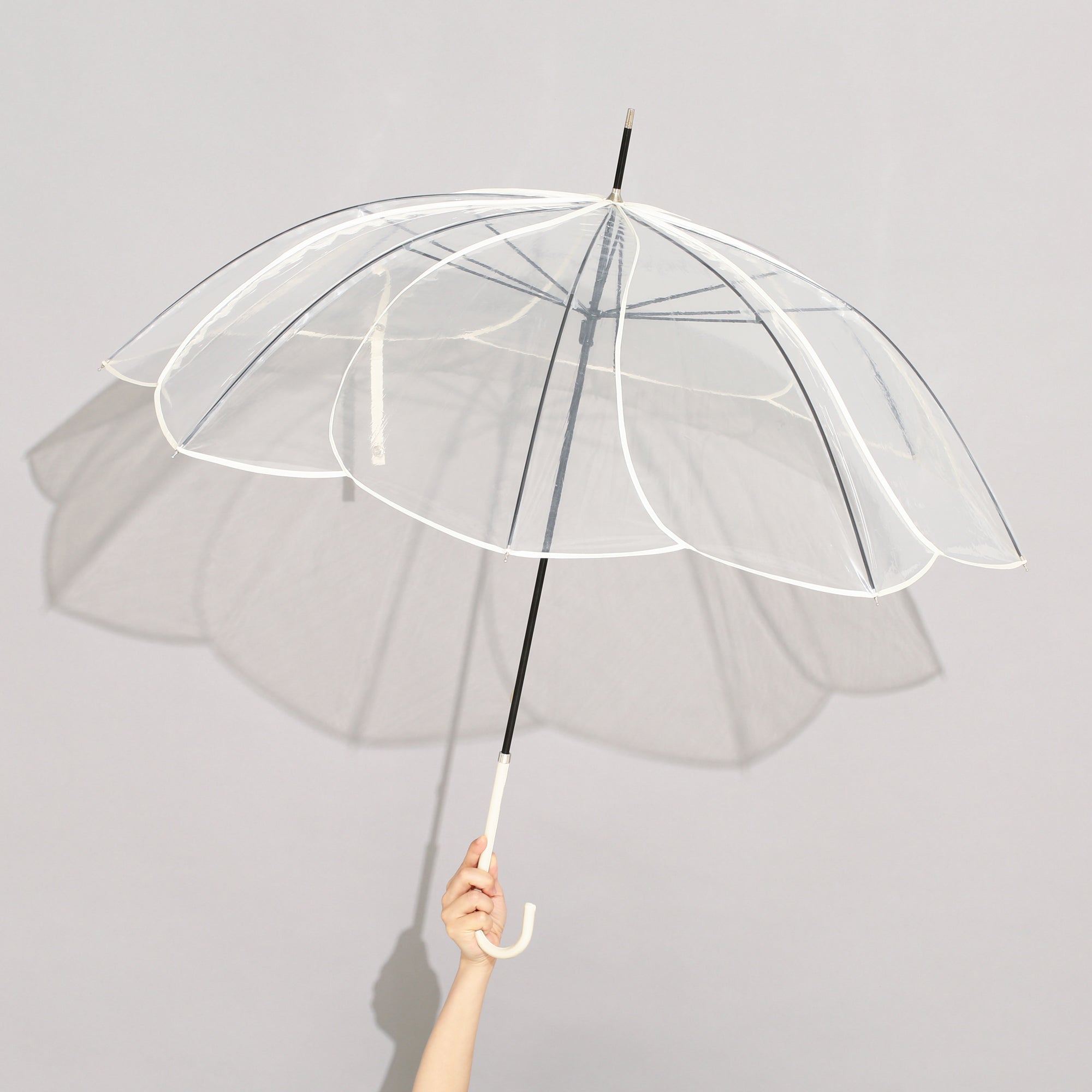 CLEAR UMBRELLA COLOR PIPING 58 WHITE