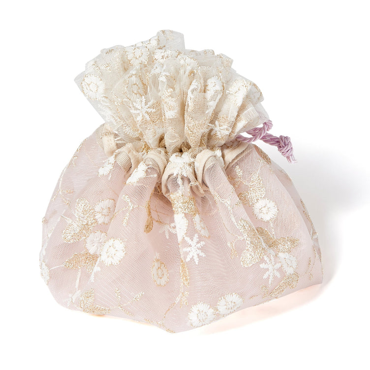 TULLE DRAWSTRING POUCH PINK