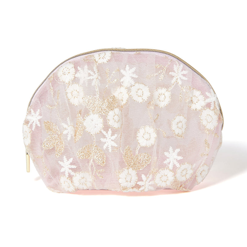 TULLE ROUND POUCH PINK
