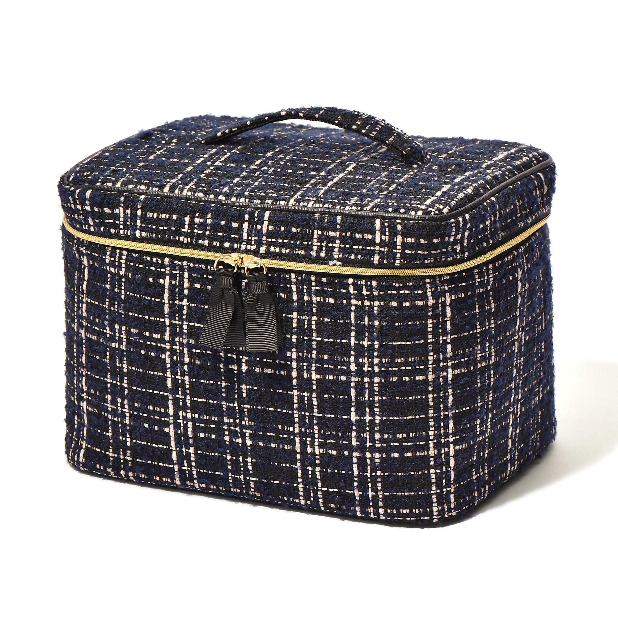 TWEED VANITY POUCH LARGE BLACK