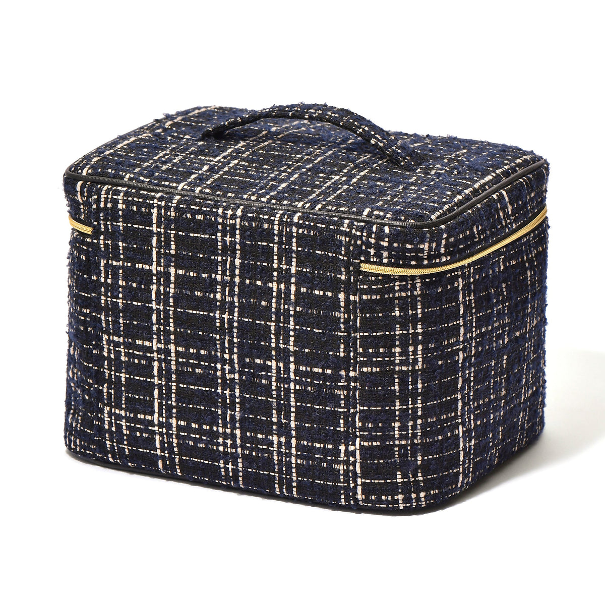 TWEED VANITY POUCH LARGE BLACK