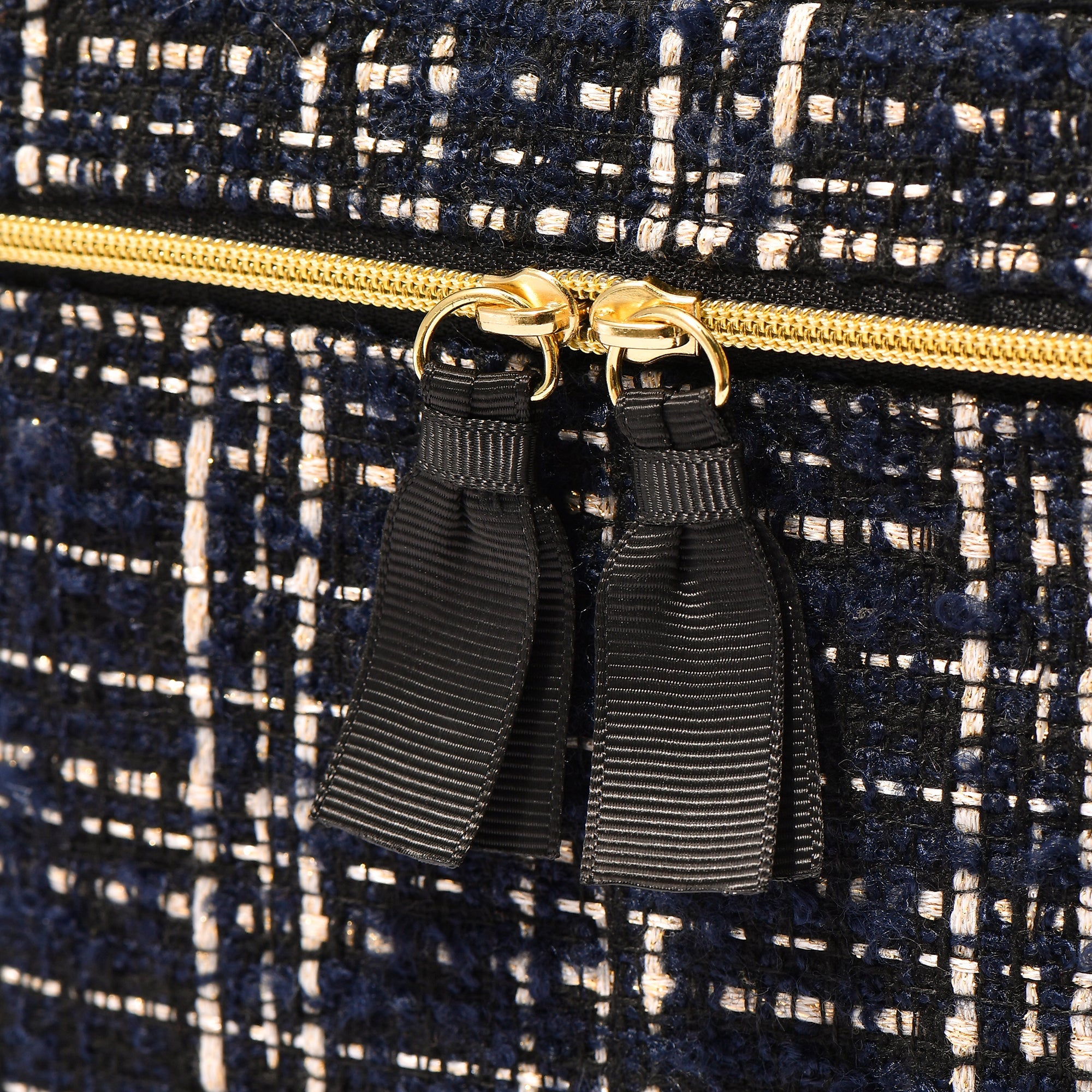 TWEED VANITY POUCH LARGE BLACK