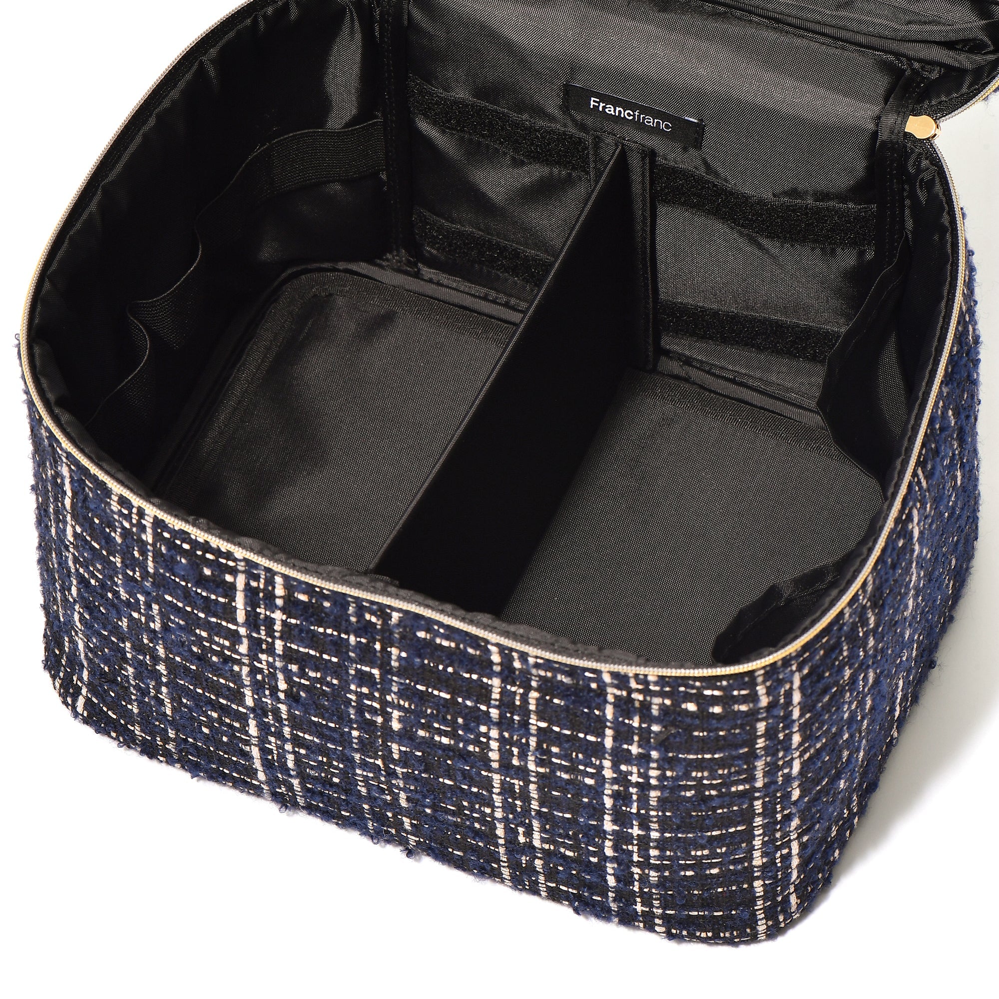 TWEED VANITY POUCH LARGE BLACK