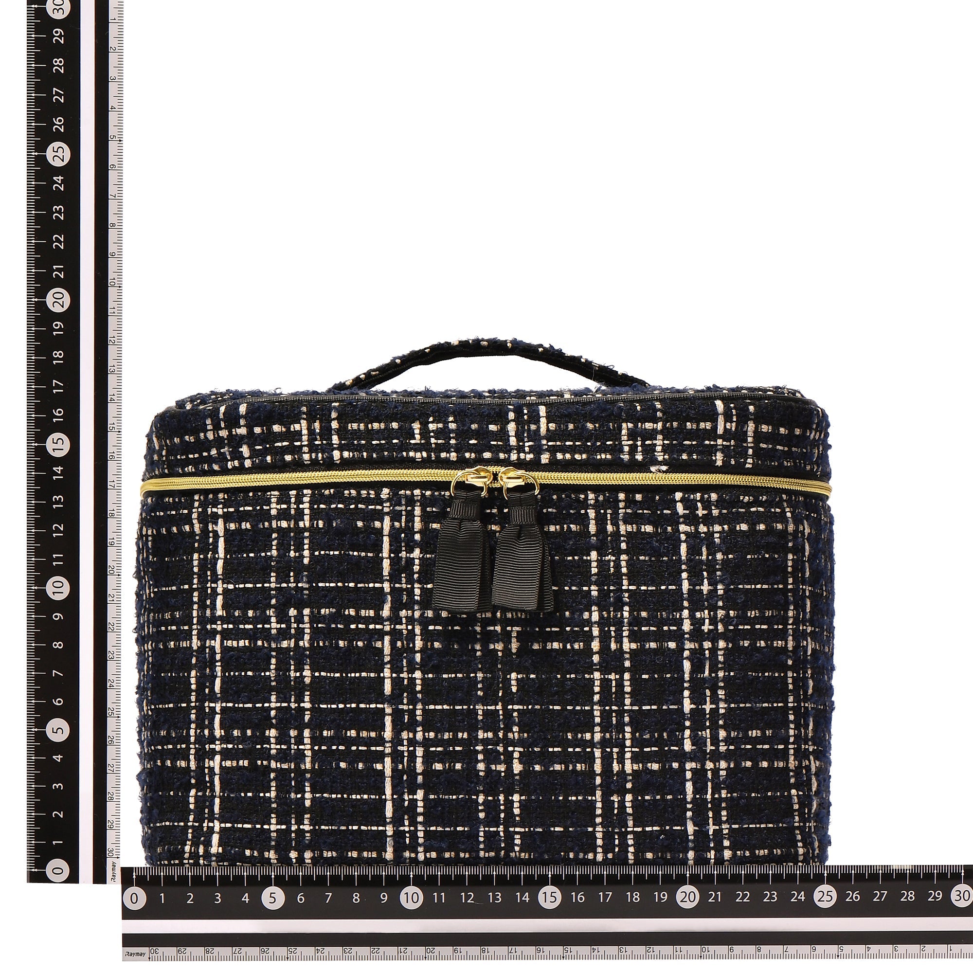 TWEED VANITY POUCH LARGE BLACK