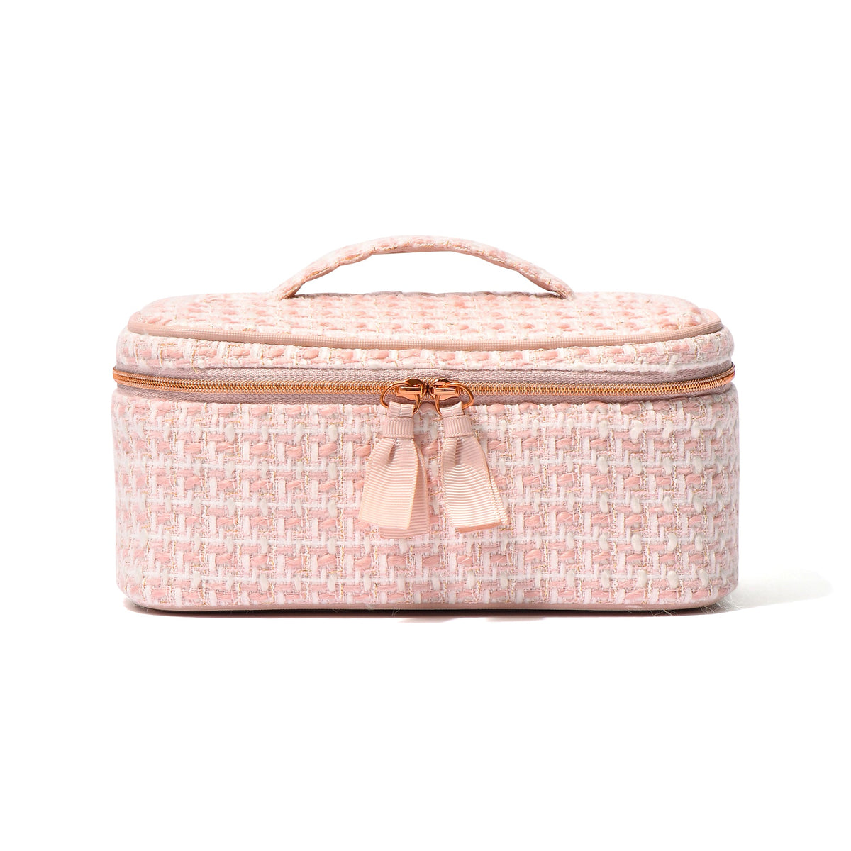 TWEED VANITY POUCH SMALL PINK