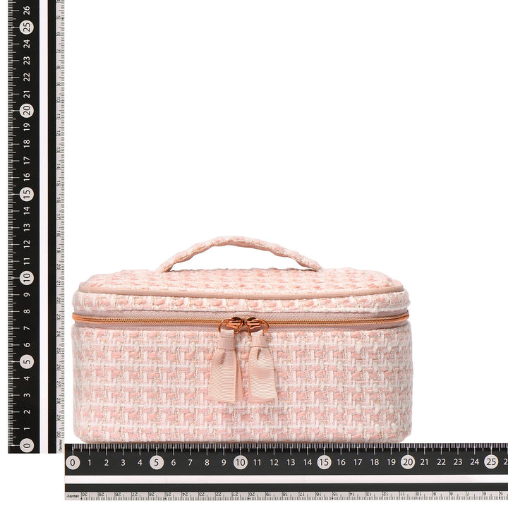 バッグ Tweed Crystal Vanity Bag  pink Tweed Vanity Pouch Small Pink – Francfranc Hong Kong