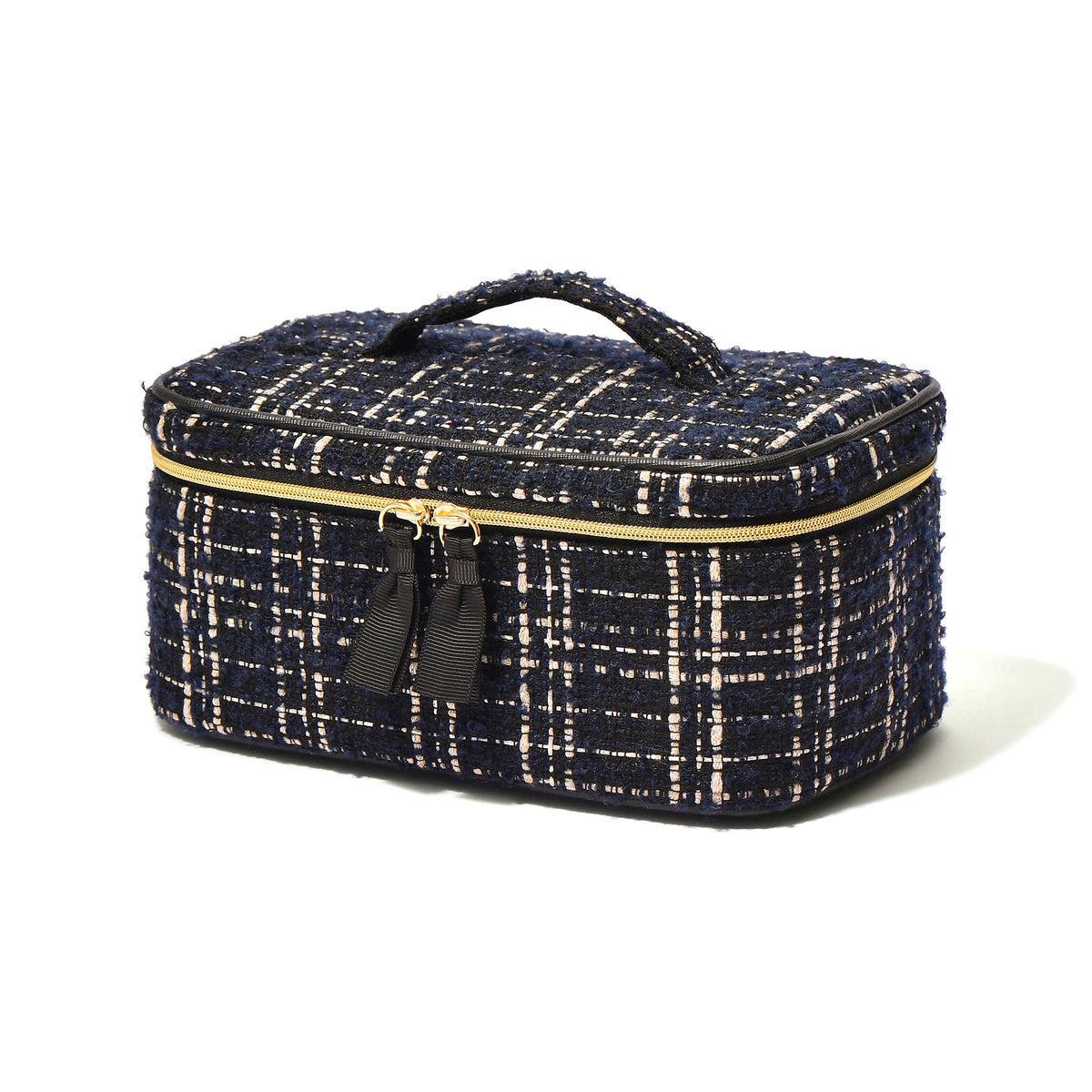 TWEED VANITY POUCH SMALL BLACK