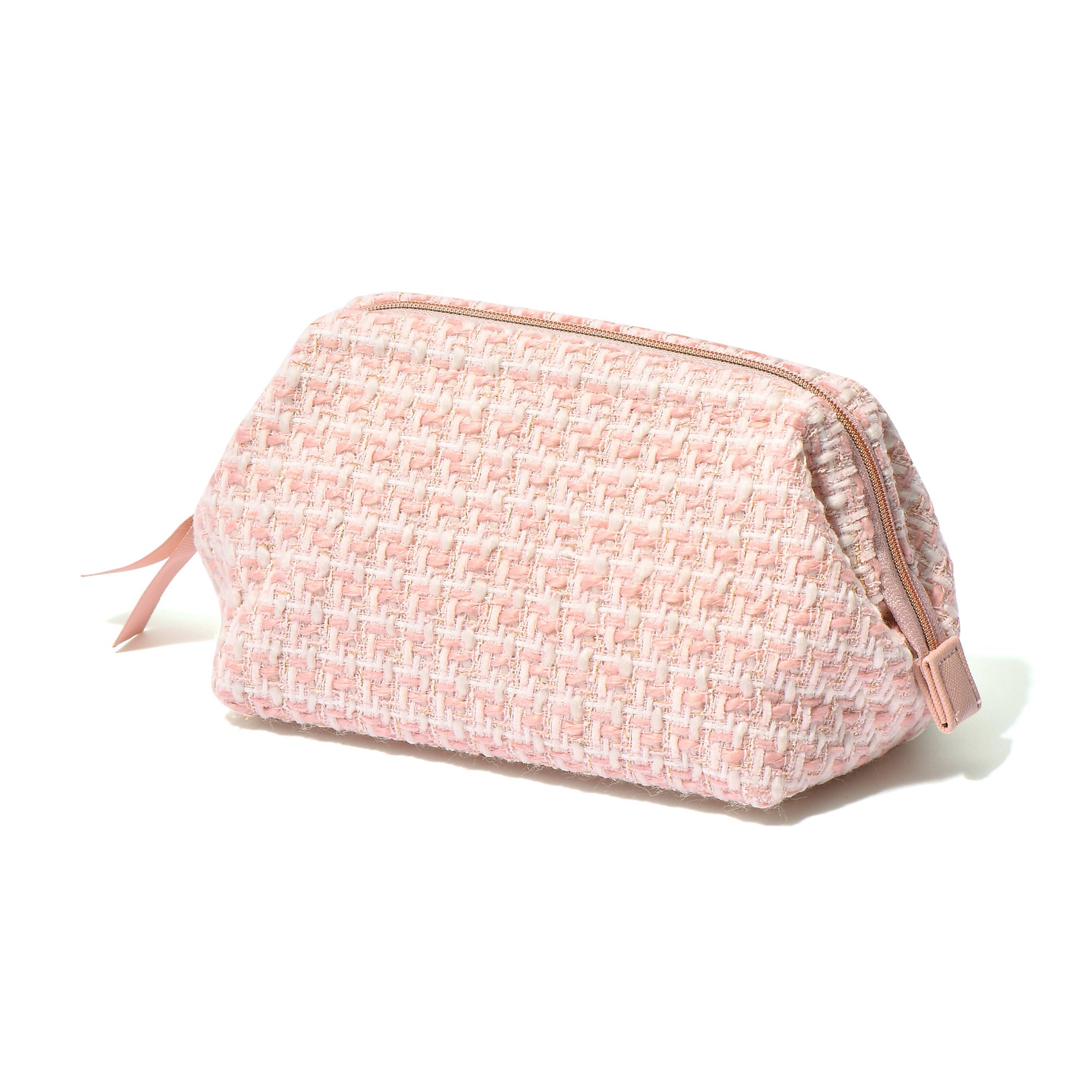 TWEED WIRE POUCH PINK