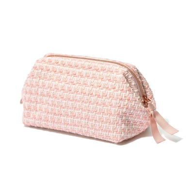 TWEED WIRE POUCH PINK