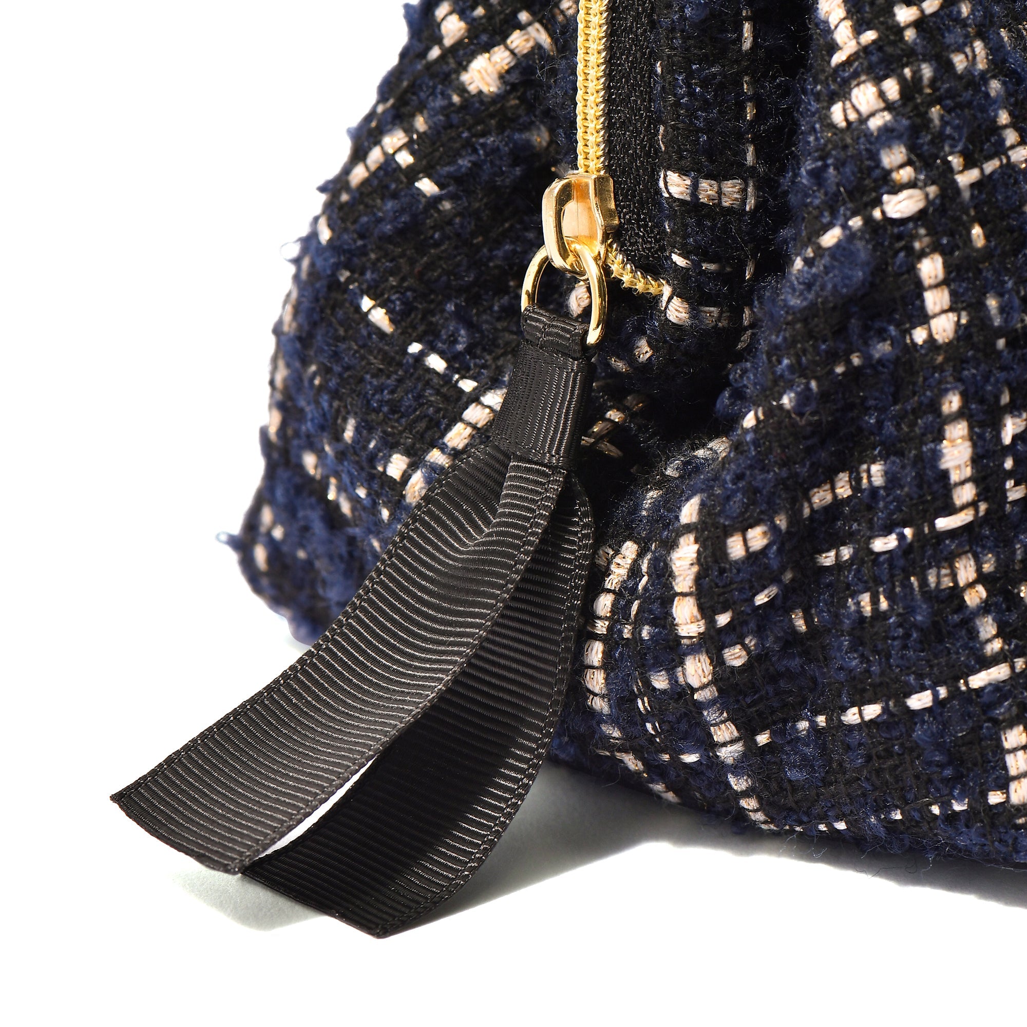 TWEED WIRE POUCH BLACK