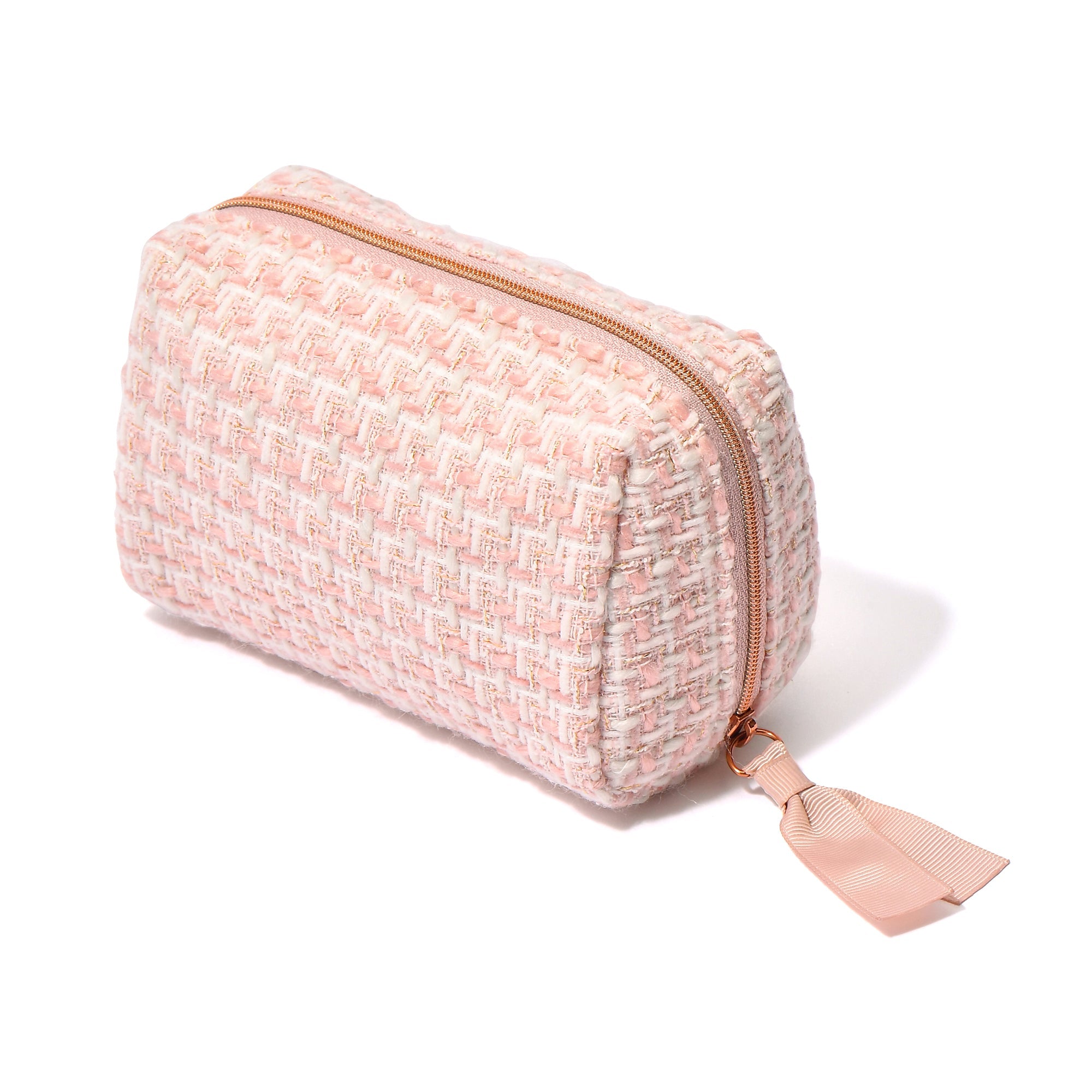 TWEED POUCH SMALL PINK