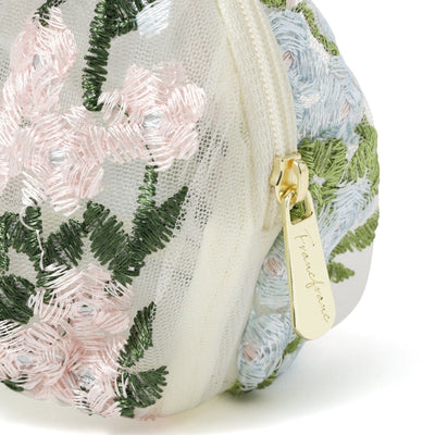 TULLE ROUND POUCH IVORY