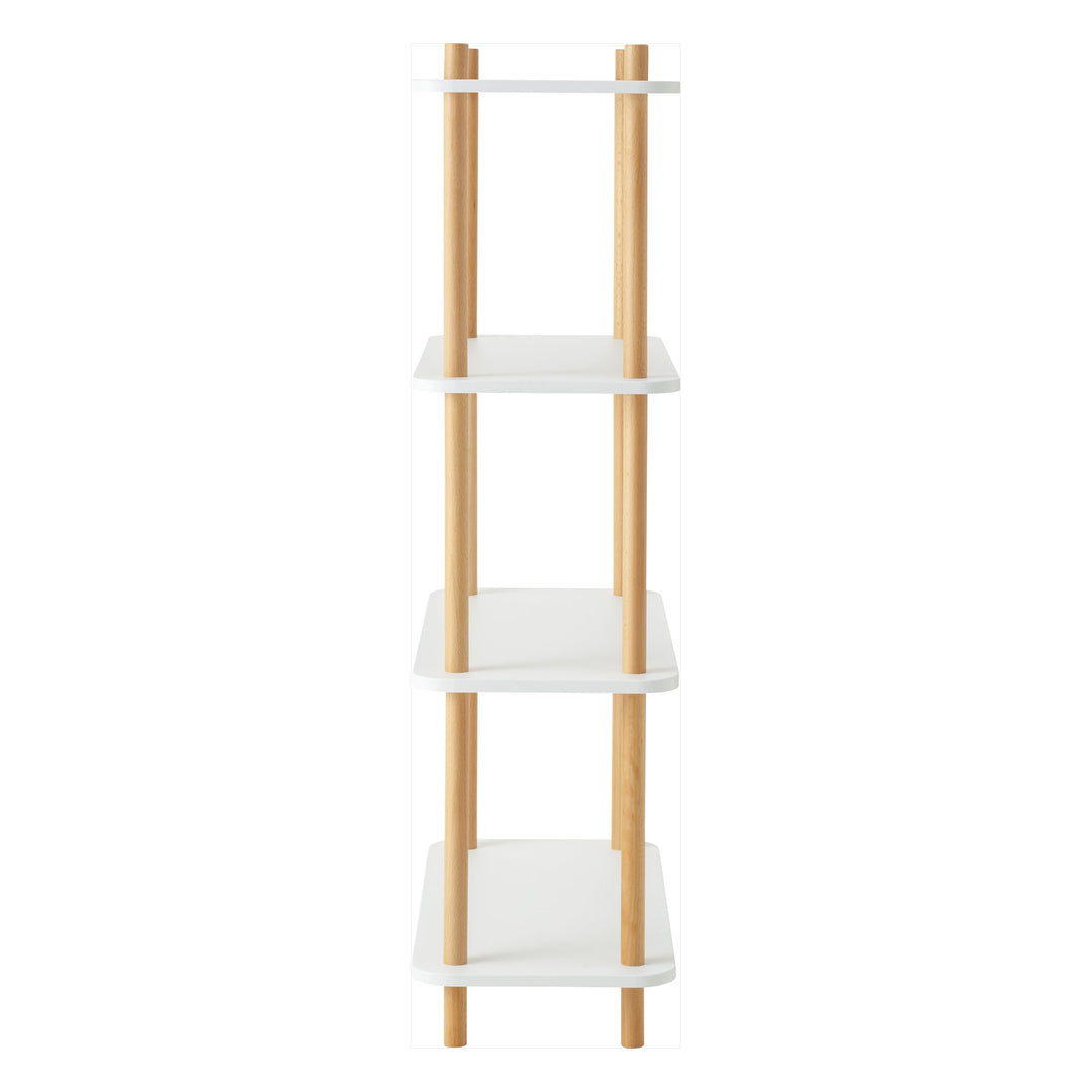 Wood Pole Shelf 4 White X Natural (W650 × D300 × H1140