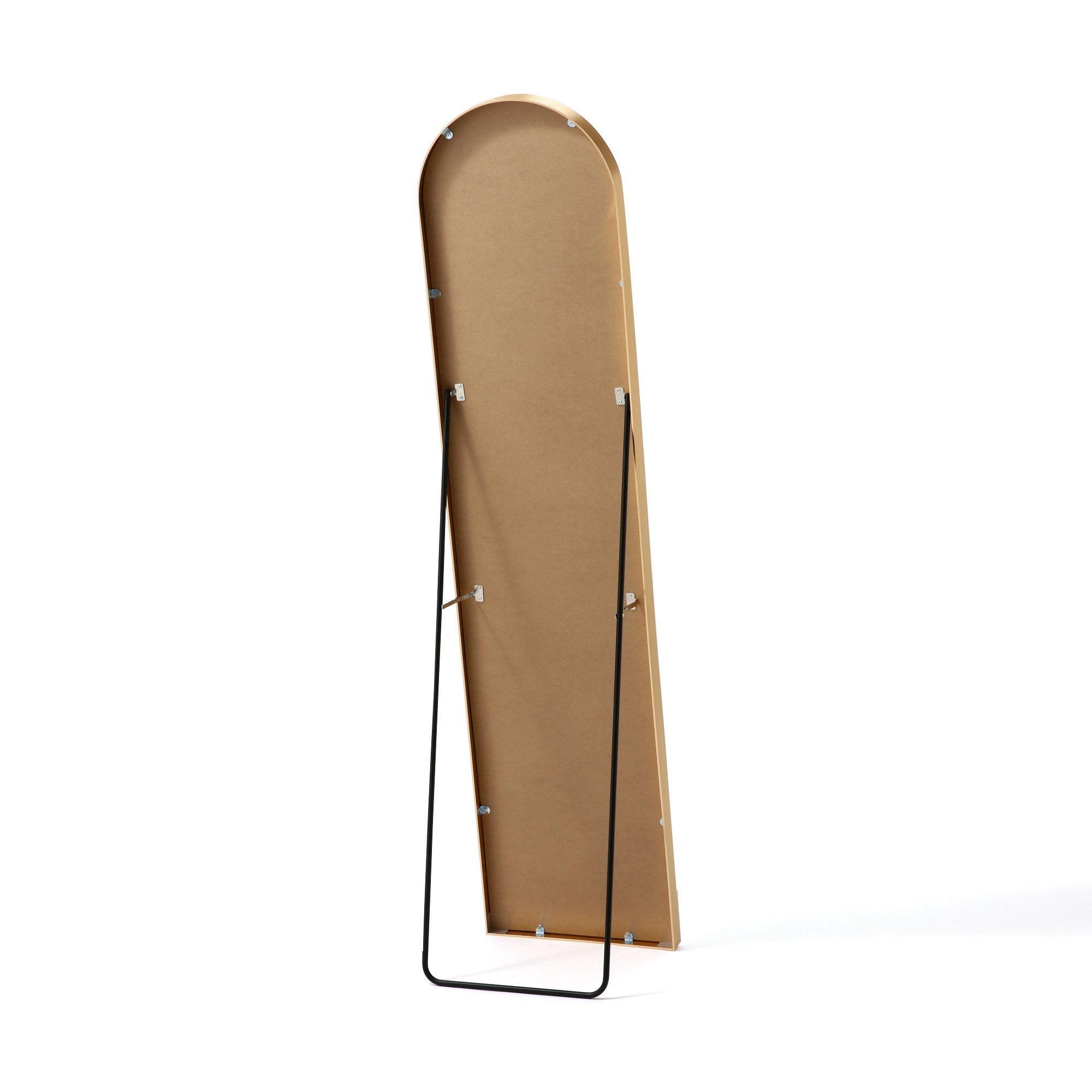 ALUMINUM FRAME STAND MIRROR  GOLD
