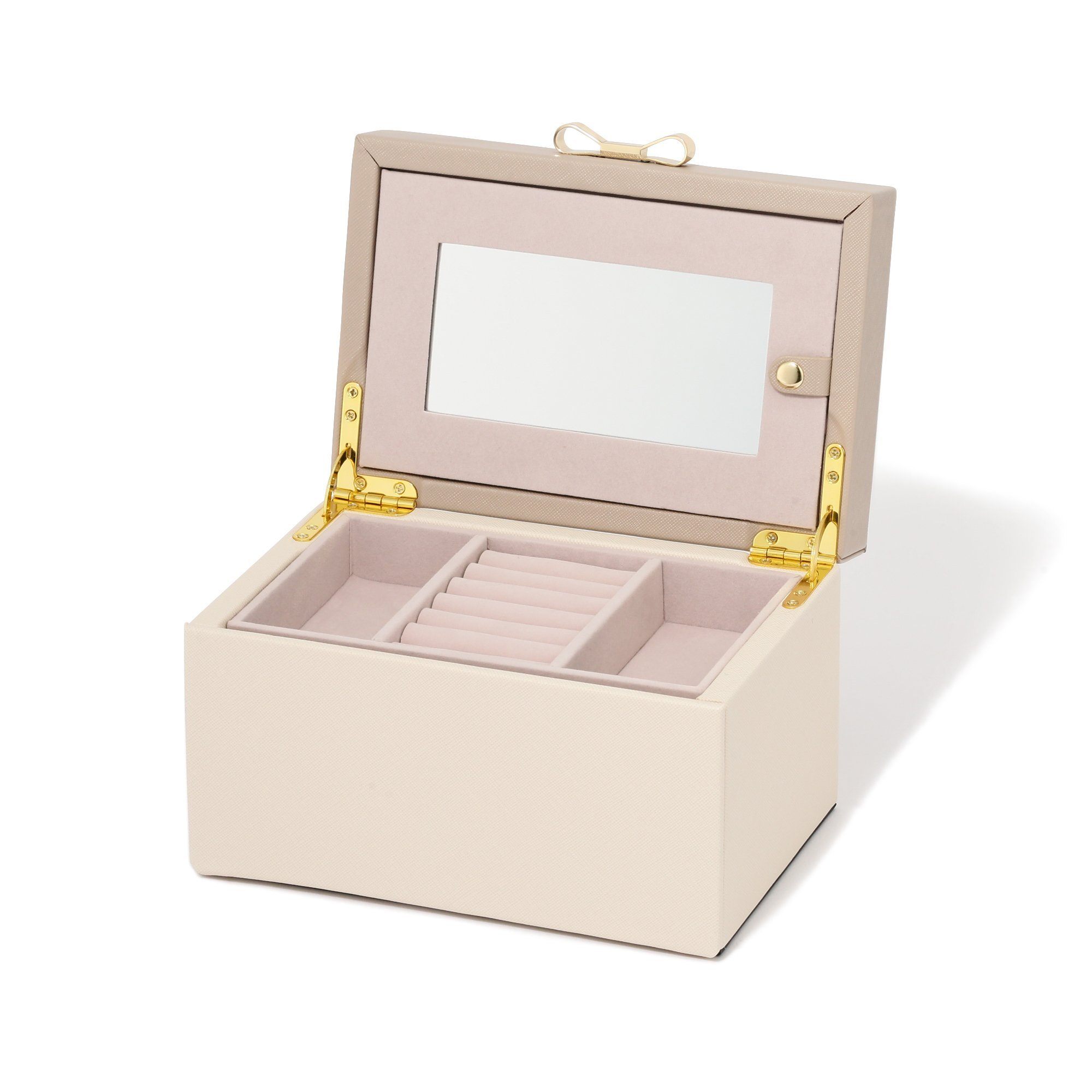 BICOLOR JEWELRY BOX SMALL BEIGE
