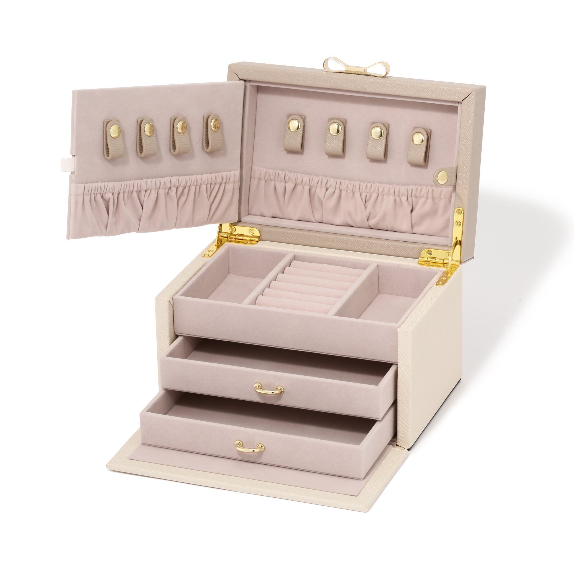 BICOLOR JEWELRY BOX SMALL BEIGE