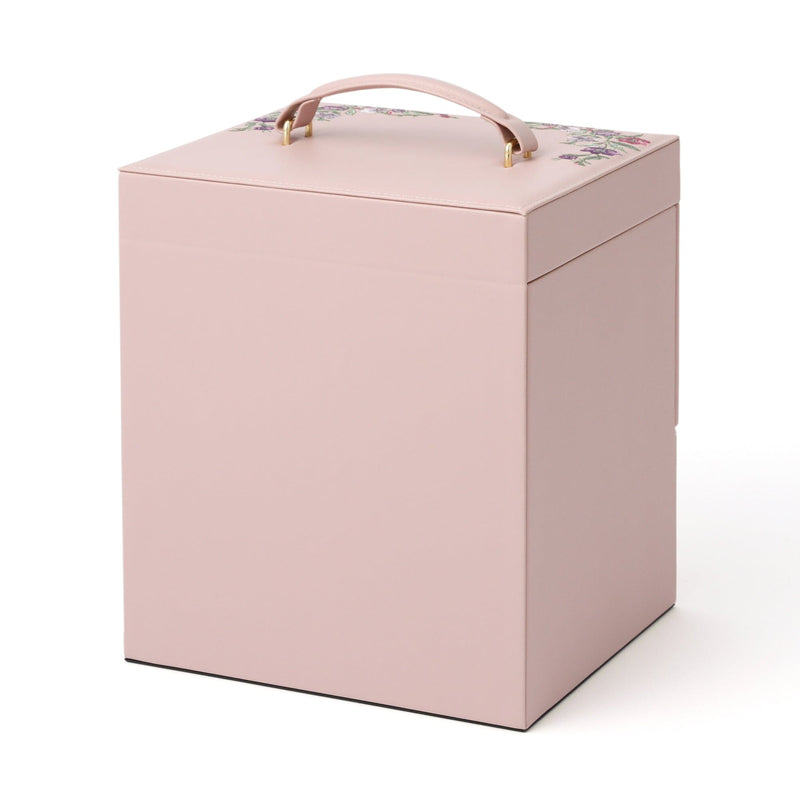 EMBROIDERY FLOWER 化妝品盒 粉紅色