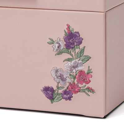 Embroidery Flower Jewelry Box Small Pink