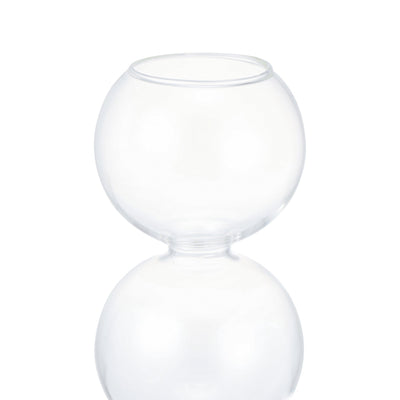 BUBBLE GLASS FLOWER VASE SMALL CLEAR